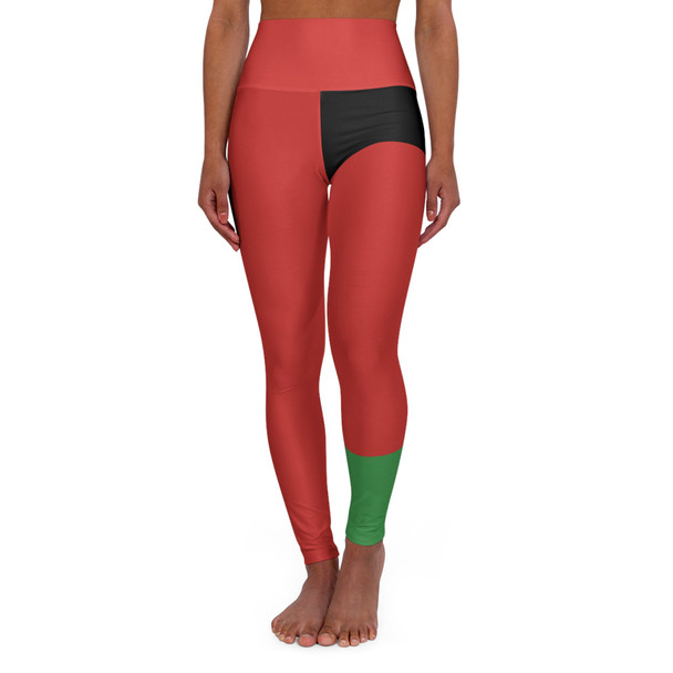 Womens High-waist Fitness Legging Yoga Pants - Black Red Green