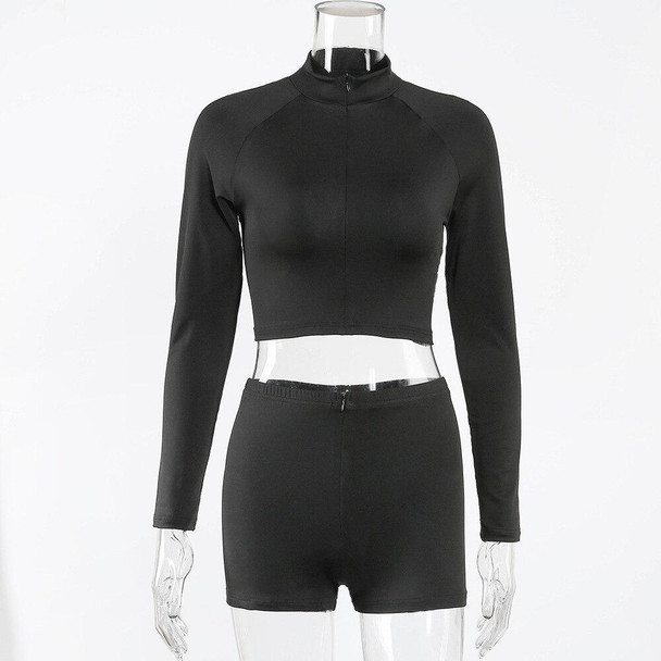 Seamless Black Yoga Set Women Gym Clothes Fashion Long Sleeve Zipper