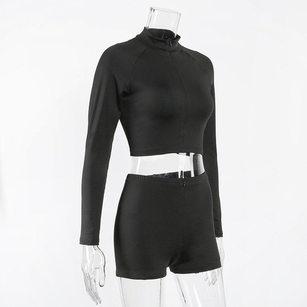 Seamless Black Yoga Set Women Gym Clothes Fashion Long Sleeve Zipper