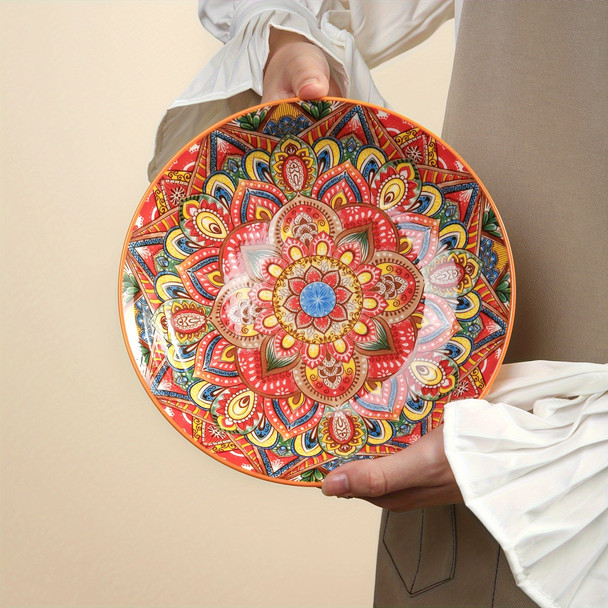 Bohemian 8Inch Ceramic Dinner Plates  Microwave Safe