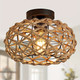Boho Woven Hemp Ceiling Light Coastal Rustic Elegance