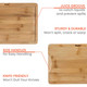 Wooden Cutting Boards for Kitchen with Juice Groove and Handles