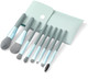 Makeup Brush Set 8PCS Mini With Storage (Blue Gray)