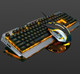 Ninja Dragons Tungsten Gold Metal Frame Gaming Keyboard and Mouse Set