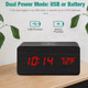 Wooden Digital Alarm Clock with Wireless Phone Charging Pad