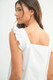 MABLE Poplin Ruffle Strap Front Self Tie Top
