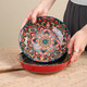 Bohemian Ceramic Dinner Plates Flower Design Microwave Safe