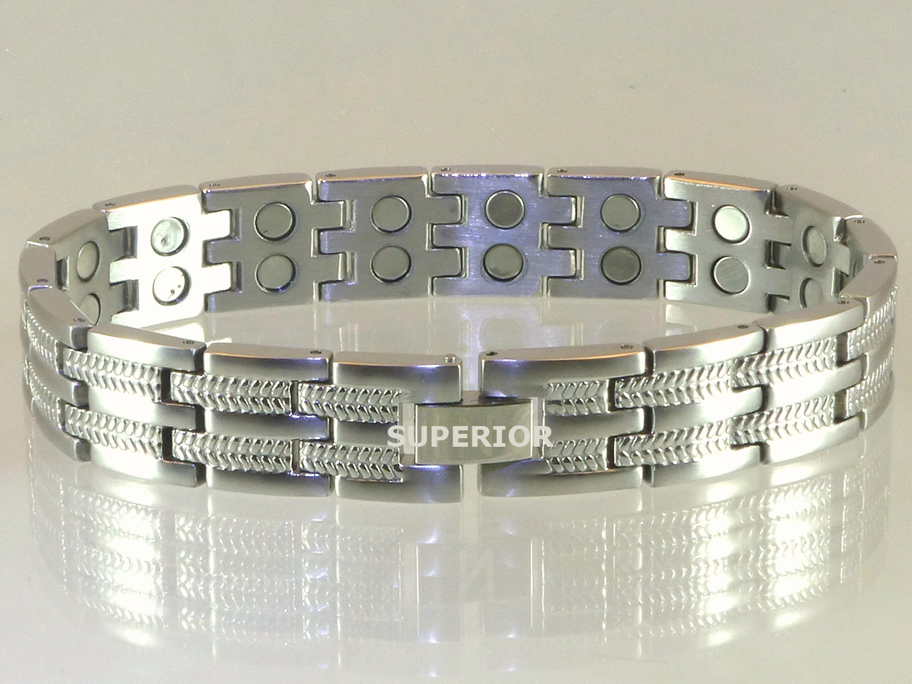 Stainless Steel Magnetic Bracelet - Two Hearts SG