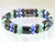 Magnetic bracelet made with a double row of triple strength magnetic Hematite, Aventurine and Sodalite