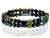 Magnetic bracelet made with triple strength magnetic Hematite combined with the gemstones Garnet and Jade