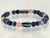 Magnetic Bracelet made with triple strength magnetic Hematite combined with the gemstones Garnet and Rose Quartz