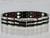 This stainless steel mineral & magnet bracelet has 33/64" wide x 15/32" long link with 32 alternating pieces of  Neodymium magnets, Germanium, Infra-Red and Anion negative ion in an 8 5/8" length