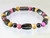 Magnetic bracelet made with triple strength magnetic Hematite combined with gemstones Picture Jasper and Rhodonite