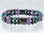 Magnetic bracelet made with a double row of triple strength magnetic Hematite, Amethyst & Impression Jasper Double