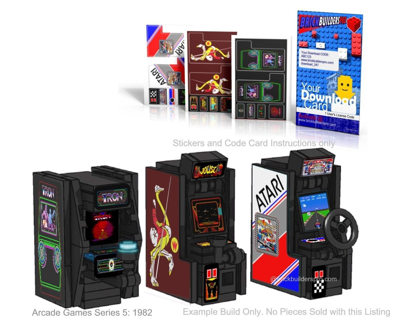 Stickers Arcade 5 Machine Games Tron Brickbuilderspro Store