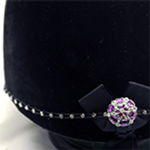 Karoo Equine Amethyst Center Swarovski Diamante Elastic Hat Band Karoo Equine Amethyst Center Swarovski Diamante Elastic Hat Band