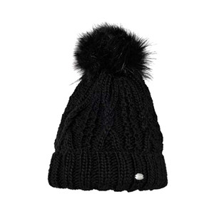 Pikeur Mutze Fell Black Knitted Lined Bobble Hat