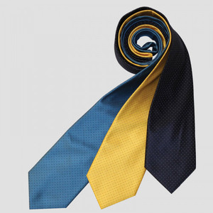 Equetech Pin Spot Show Tie Canary/Red Equetech Pin Spot Show Tie Canary/Red