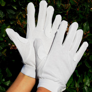 Rhinegold Cotton Pimple Palm Gloves White Rhinegold Cotton Pimple Palm Gloves White