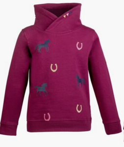 HKM Horse / Horseshoe Design Sweater Jumper Burgundy HKM Horse / Horseshoe Design Sweater Jumper Burgundy