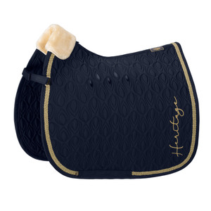 Eskadron Heritage Glossy Peacock Saddle Cloth Dressage Navy Eskadron Heritage Glossy Peacock Saddle Cloth Dressage Navy