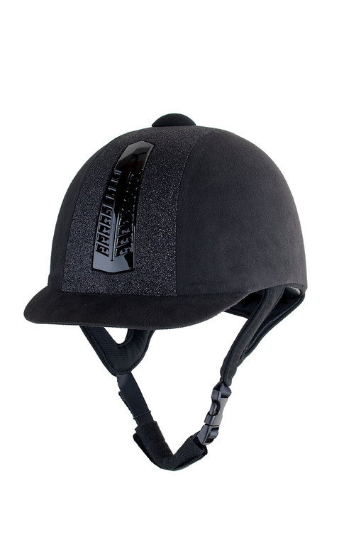 Rhinegold Black Glitter Pro Riding Hat 