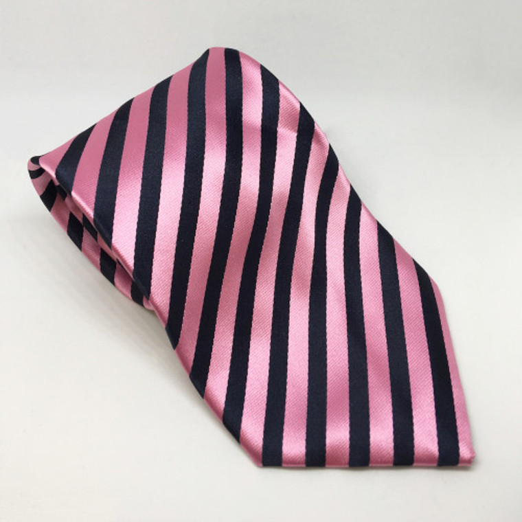 Equetech Stripe  BroadShow Tie Navy/Pink