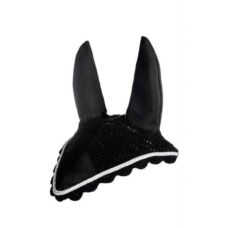 HKM Fly Ear Bonnet Black/Silver