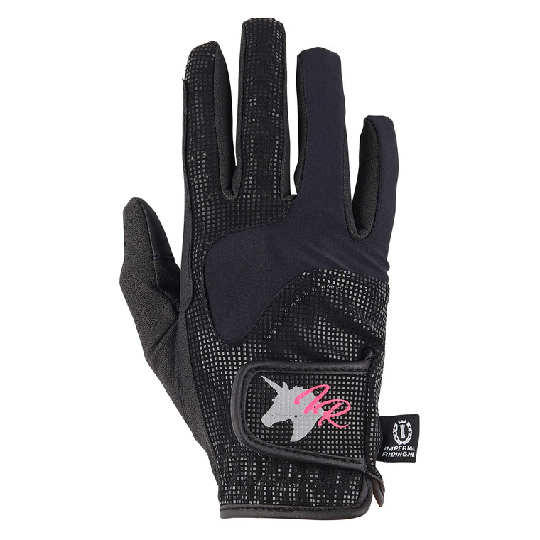 Imperial Riding Crush Childs Gloves Black/Pink 