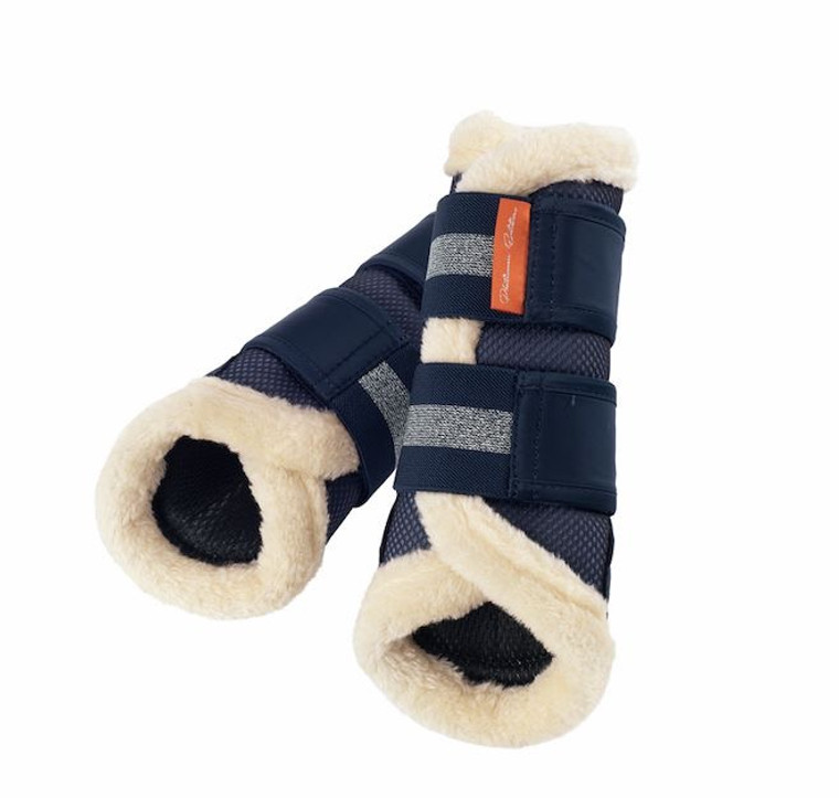 Eskadron Mesh Faux Fur Brushing Boots Navy