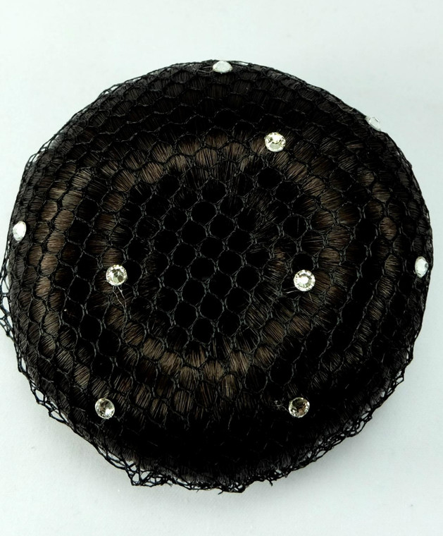 Showquest Hair Bun Net With Swarovski Crystals Black
