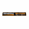 Generac Decal, Gp17500E Fuel Tank 0H0681A