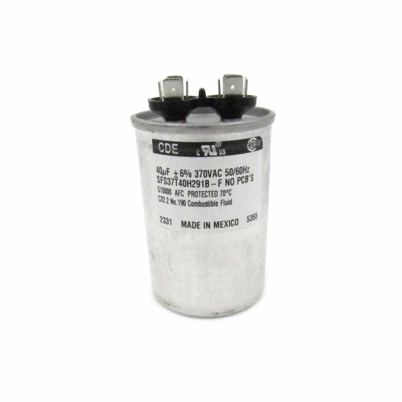 Winco Capacitor, 40MFDS, 370VAC, 50/60HZ, 15051-000