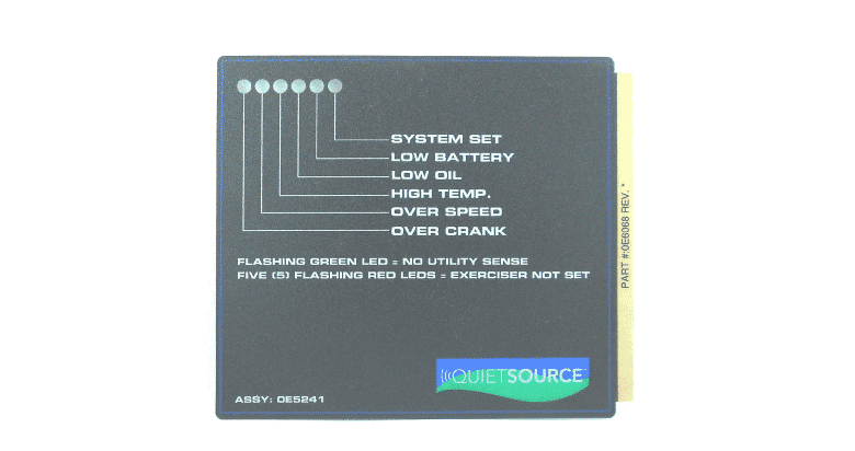 GENERAC DECAL CONTROL PANEL INDICATOR 0E6068