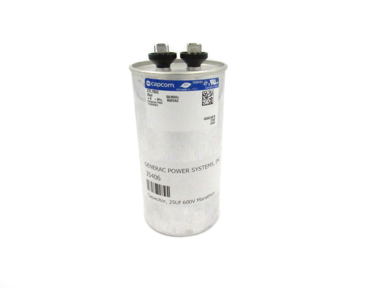 Generac Capacitor, 25Uf 600V Marathon 35406 - Gensys Parts DIY
