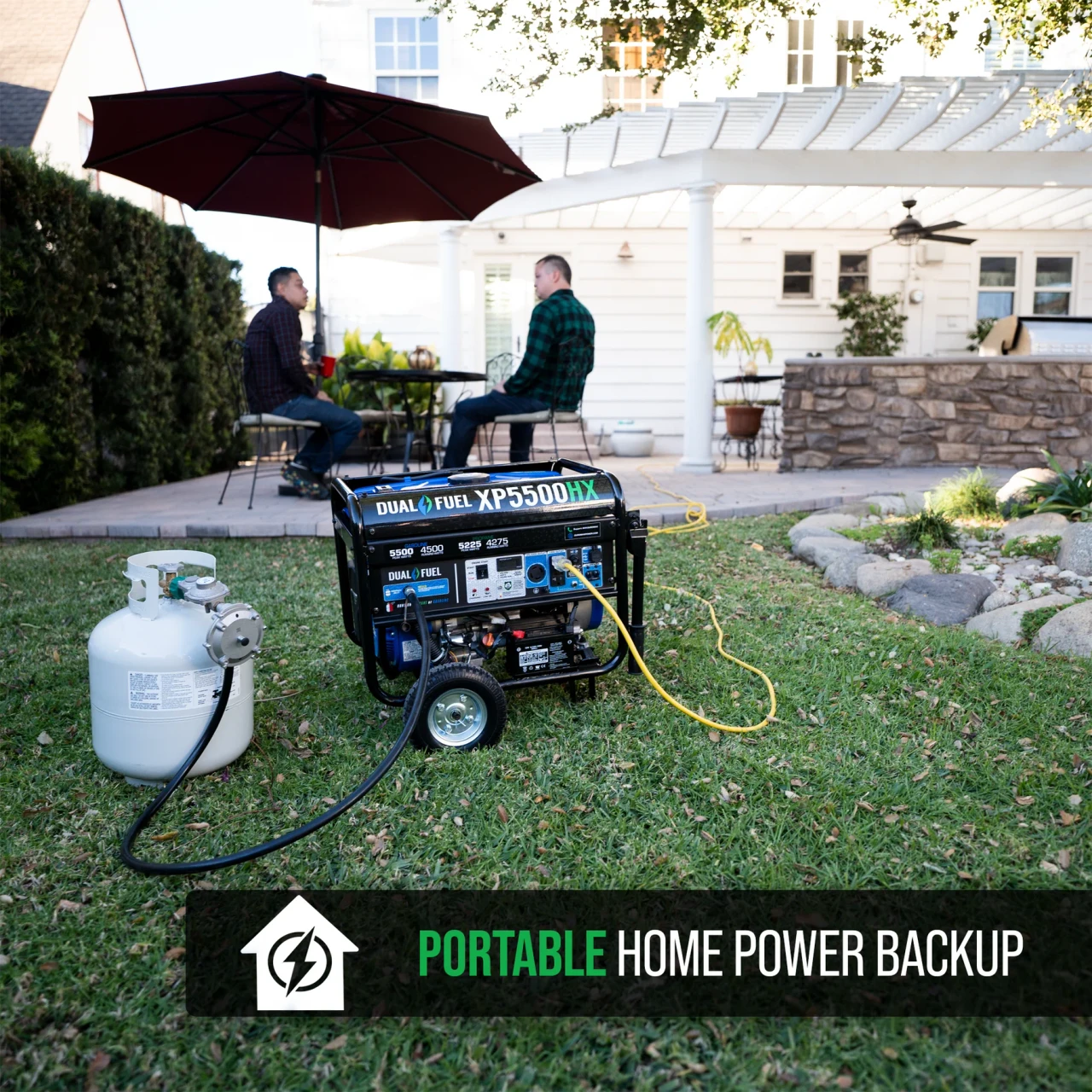 DuroMax 5,500 Watt Dual Fuel Portable HX Generator w/ CO Alert XP5500HX