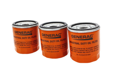 Generac 3Pk Oil Filter 75 W/Logo Orange 0K07020SRV