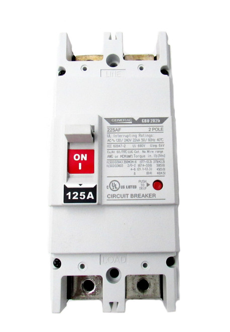 Generac Circuit Breaker 125A 2Pole 240V 225Af 0K0970