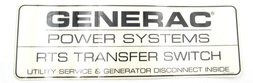 Generac Decal Transfer Switch Rts Se 0G0345