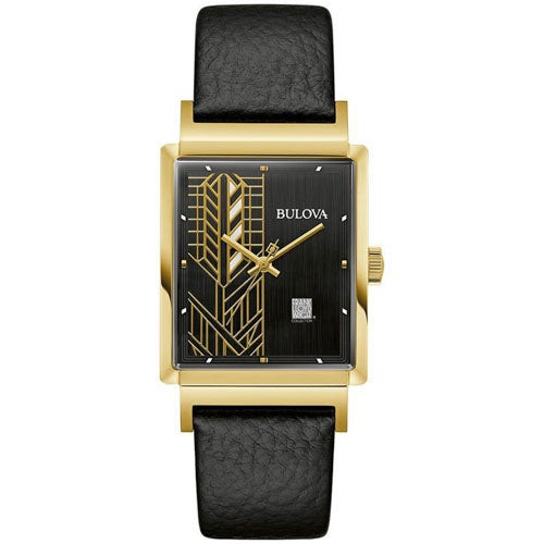 Men's Dana-Thomas House Black Leather Strap, Black Dial
