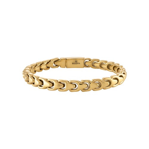 Bulova Link  8mm Gold-Tone Stainless Steel Bracelet 8.5"