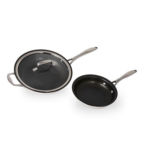 3pc Stainless Steel Nonstick Skillet Set