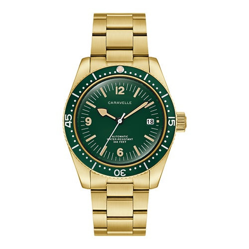Mens Sea Hunter Automatic Gold-Tone Stainless Steel Watch Green Dial Mens Sea Hunter Automatic Gold-Tone Stainless Steel Watch Green Dial