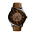 Men's Townsman Large Automatic Brown Leather Strap Watch, Brown Dial