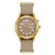 Mens Field Light Up Gold & Tan Nylon Strap Watch Taupe Dial Mens Field Light Up Gold & Tan Nylon Strap Watch Taupe Dial