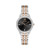 Ladies Black Tie Diamond & Rose Gold-Tone Stainless Steel Watch Black Dial