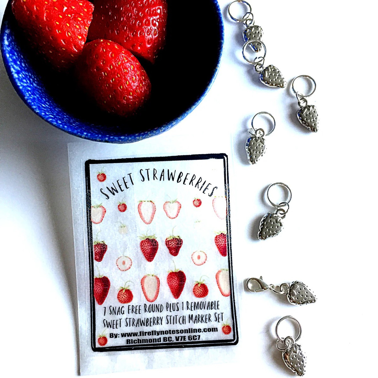 Stitch Markers - Strawberries