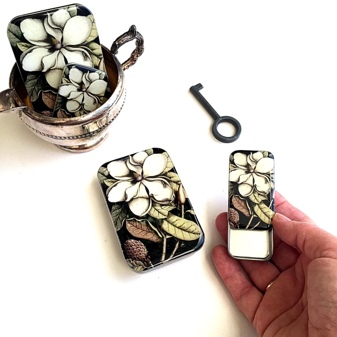 Stitch Marker Tin - Magnolia SMALL