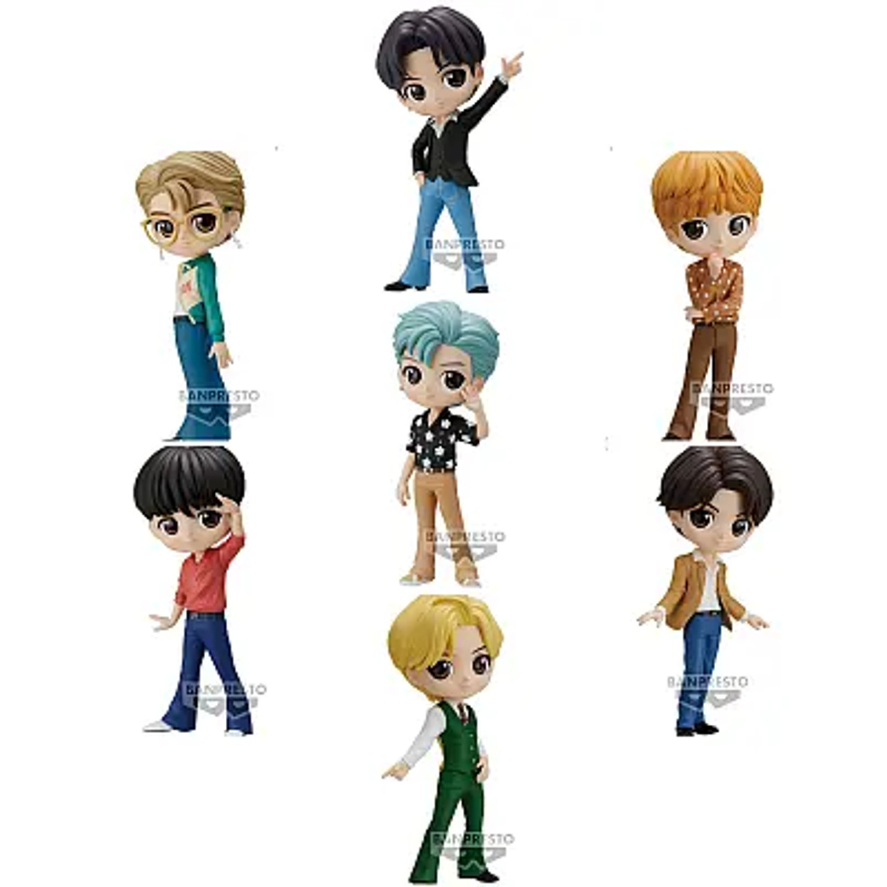 Banpresto BTS TinyTAN Dynamite Q Posket Ver.A PVC Figure Set of 7