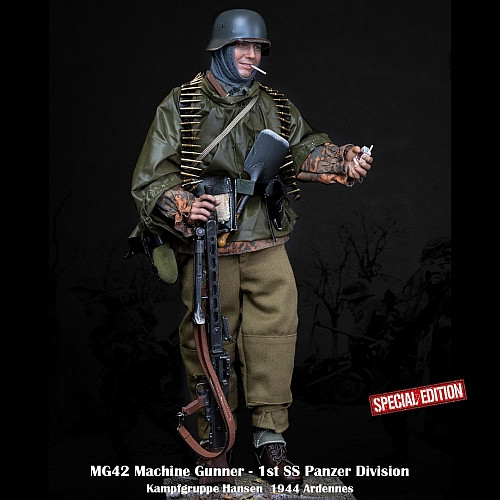 FACEPOOL FIGURE DISCOVER HISTORY SERIES - WWII GERMAN MG42 MACHINE GUNNER AT ARDENNES 1/6 SCALE ACTION FIGURE SPECIAL EDITION FP-007B